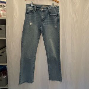 Joe’s Jeans Mid-Rise Cropped Straight Jeans – Light Wash